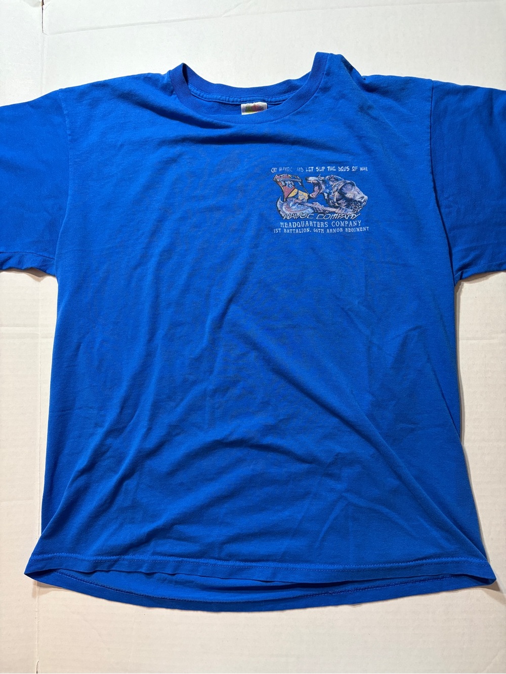 VTG 2005-06 1st Battalion 66th Armor Regiment T-Shirt Roster Rare Blue L Tee FOT